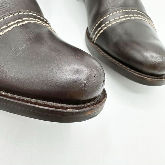 Tentazione Italian Brown Leather Cap Toe Booties Sz EUR 35.5 US 5 - Picture 6 of 14